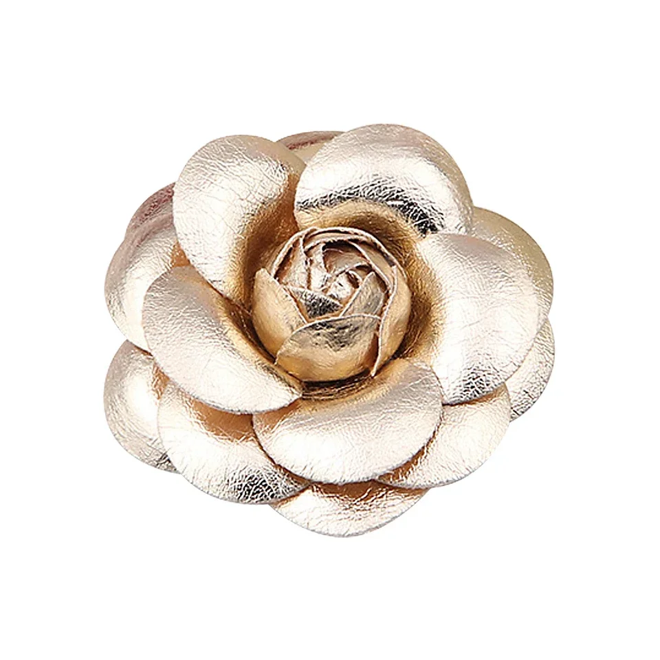 5 cm Oro Argento Colore Cuoio DELL\'UNITÀ di elaborazione Fiore di Rosa Spilla Camelia Corpetto Donne Spille e Spille Sciarpa Fibbia Accessori