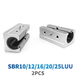 2pcs/lot SBR10LUU SBR12LUU SBR16LUU SBR20LUU SBR25LUU linear Ball Bearing Block open type CNC Router SBR linear guide