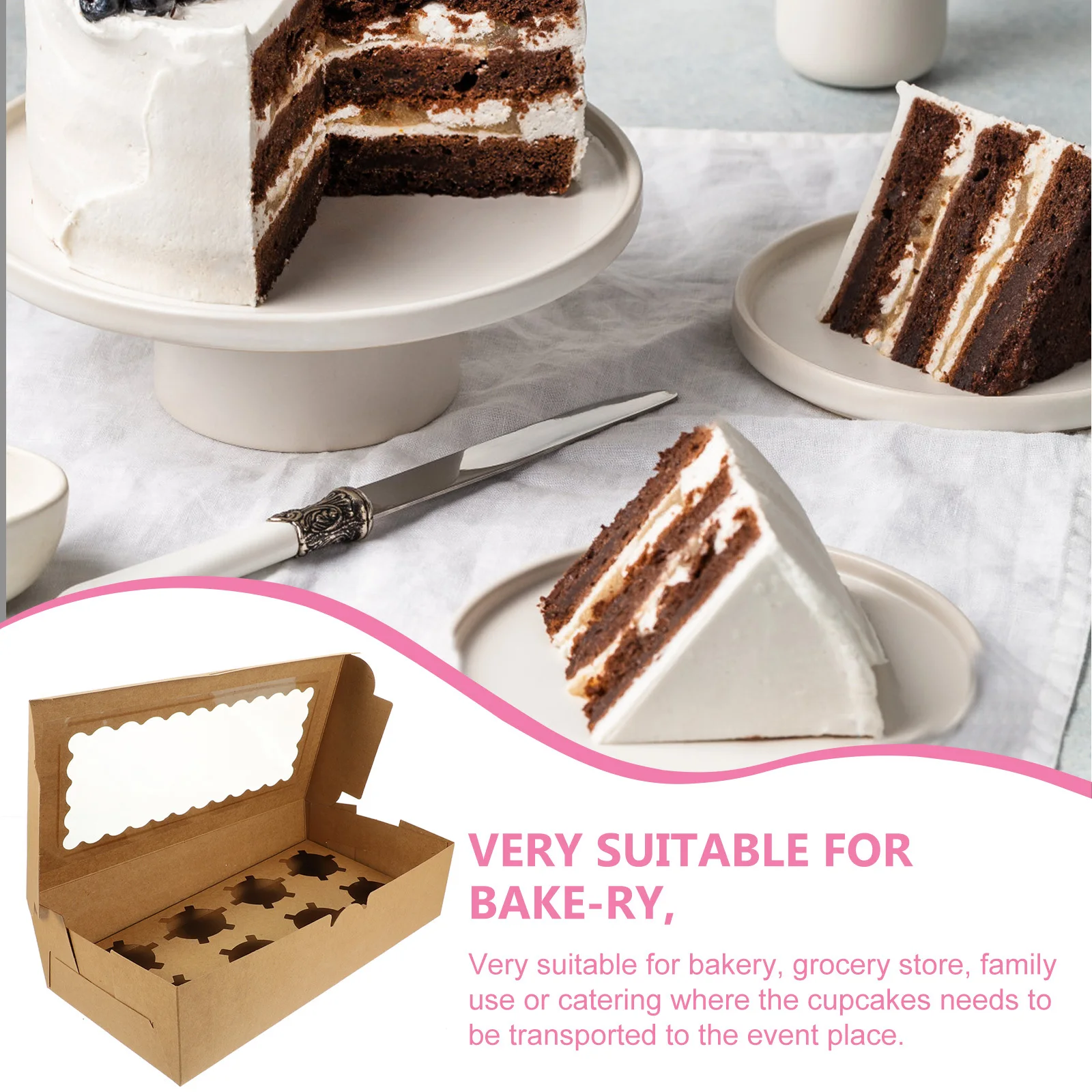 

10Pcs Small Cake Boxes with Window Durable Cupcake Boxes for Cookies Candies Pastries Wedding Candy Packaging Cake Box