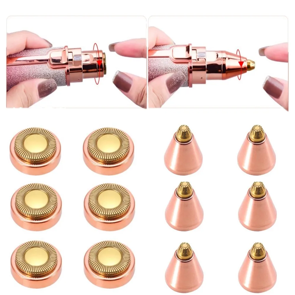 Hair Epilator Blade Replacement Heads Women Electric Face Hair Removal Razor Facial Depilator Lipstick Shaving Parts