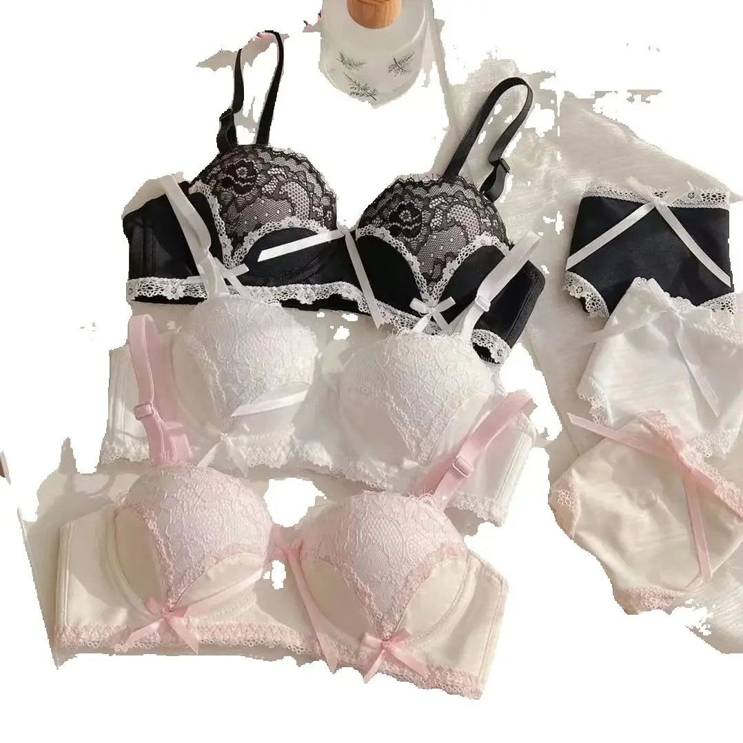 

Japanese Sweet Girl Underwear Small Breasts Gathering Bra Without Underwire Sexy Lace Lingerie