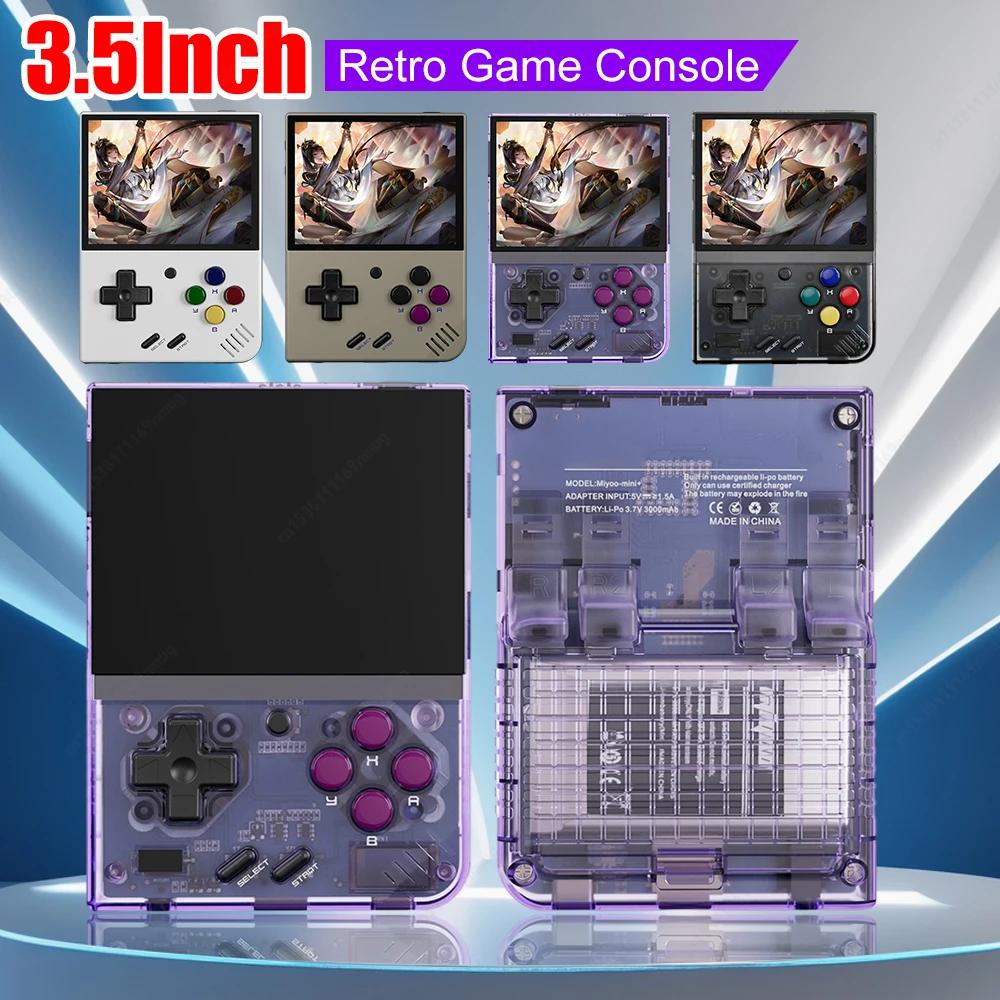 

Mini Plus Video Game Console Rechargeable 3.5Inch IPS Screen Handheld Game Players WiFi Support 3000mAh Gift for Kids and Adults