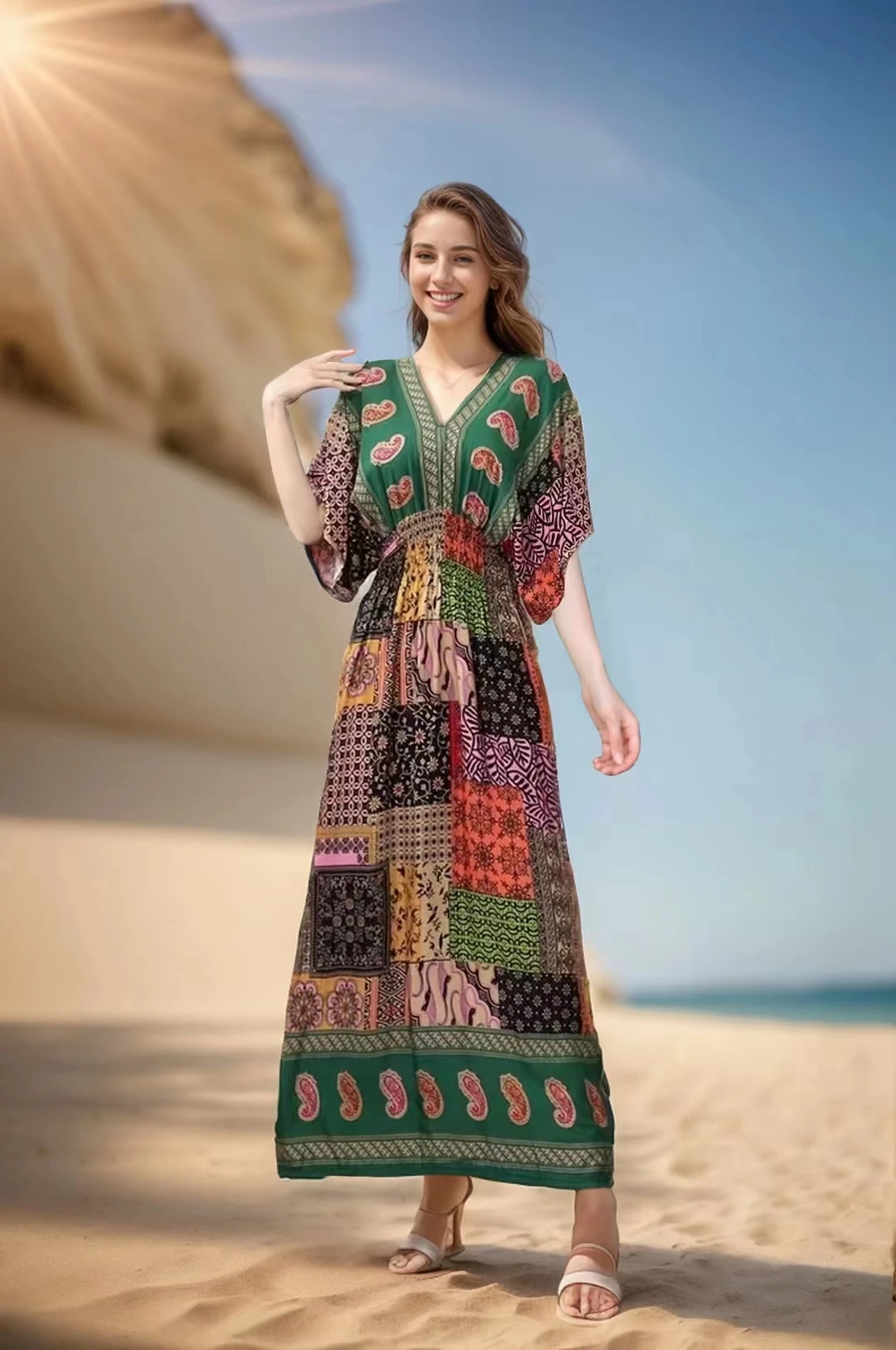 chiffon a line dress The Victoria Long Sleeve Chiffon Gown Champagne / 14