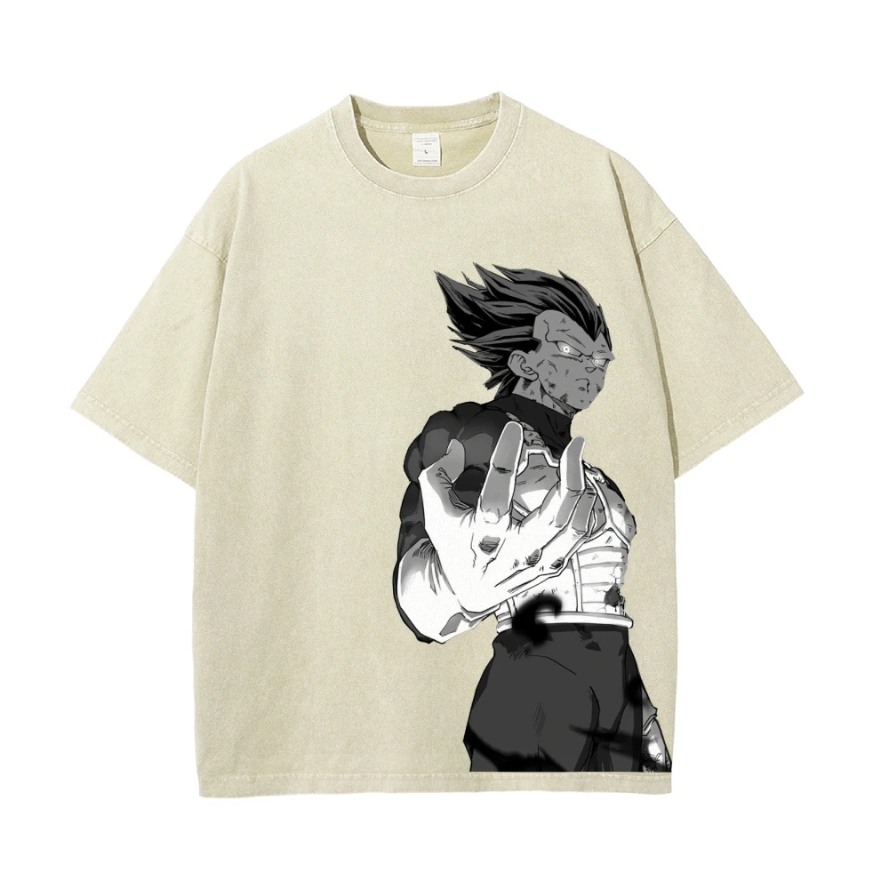 Japanese Style T-Shirt High-Quality Cotton Top Handsome Animation Character Printing Round Neck Loose Shoulder New Short Sleeves