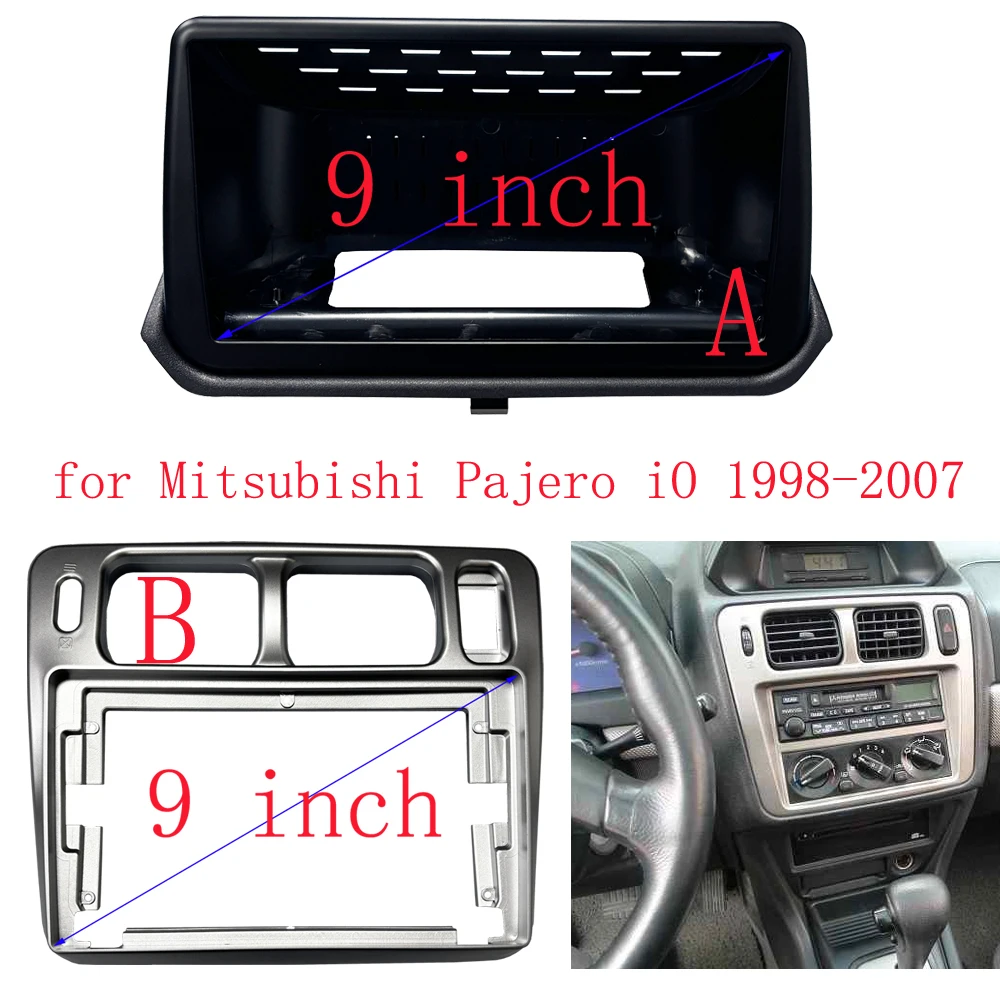 

9-дюймовая рамка Fascia Для MIT PAJERO TR4 для Pajero iO 1998-2007 Liebao Feiteng 2009-2013 Android GPS MP5 стереоплеер 2 Din Head