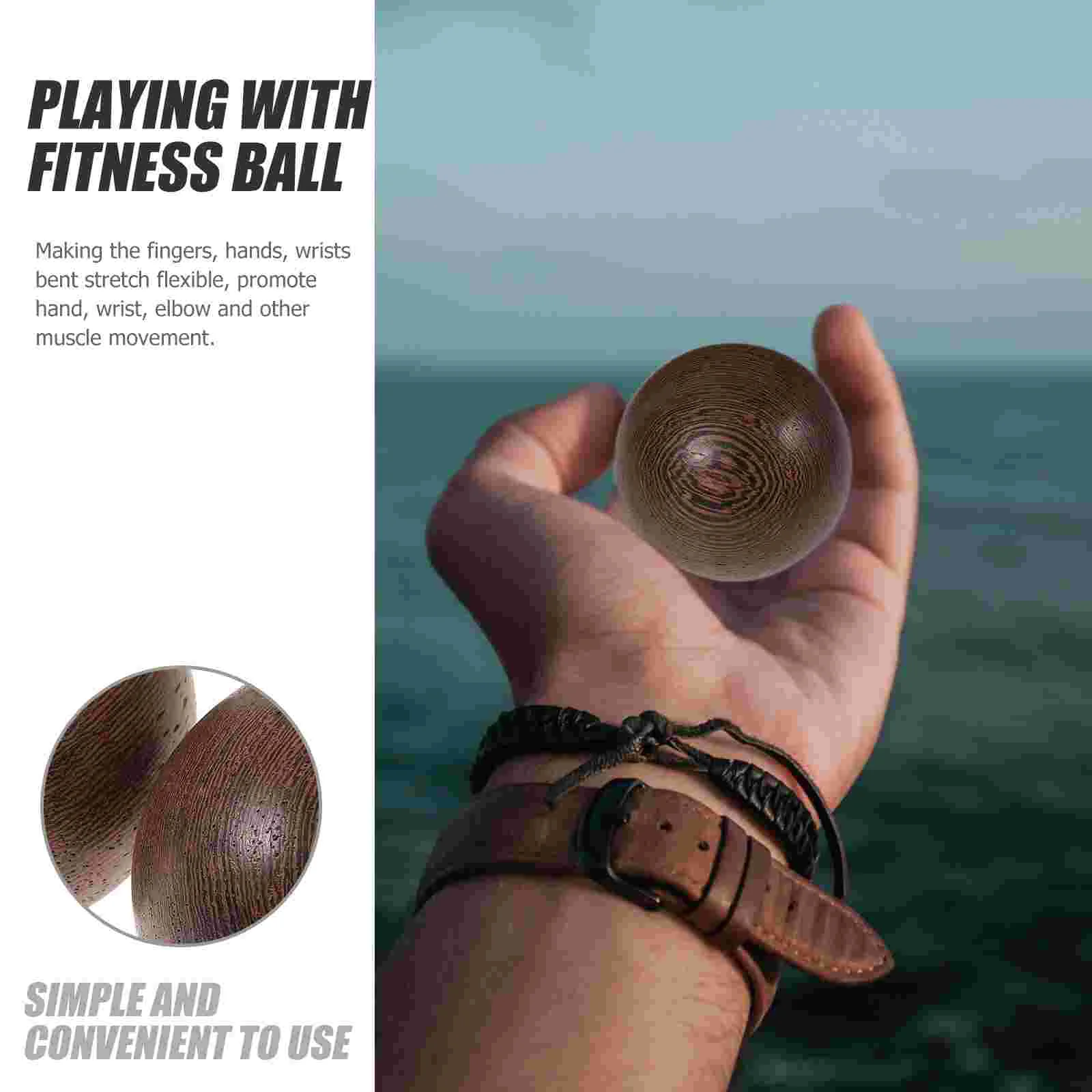 1 Pair of Rosewood Handball Ball Exersice Wrist Balls exercise handballs hand massage balls