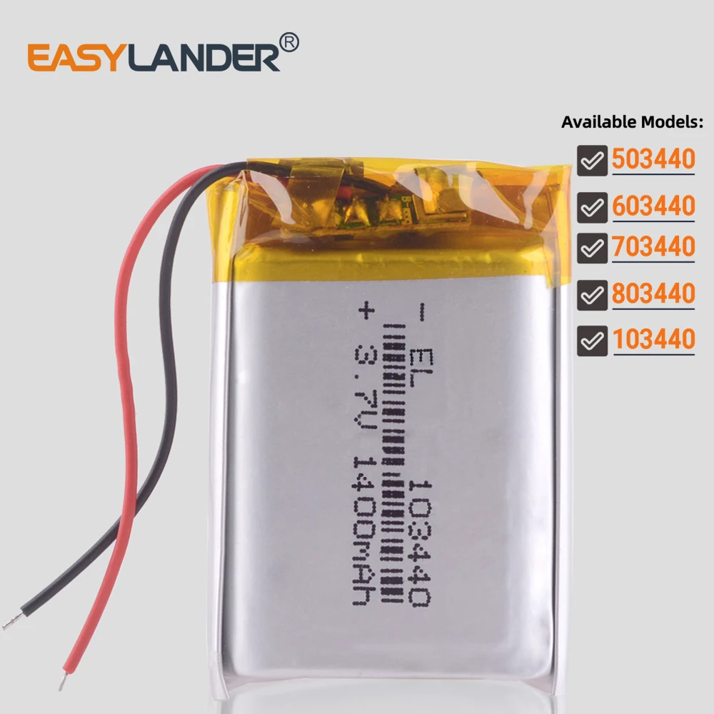 3.7V 800~1400mAh 583440 Polymer Lithium Ion / Li-ion Battery Lipo Batteries 503440 603440 703440 803440 103440