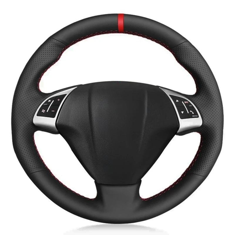 Car Steering Wheel Cover Soft Black Artificial Leather For Fiat Grande Punto Bravo Linea 2007-2019 Qubo Doblo Opel Combo