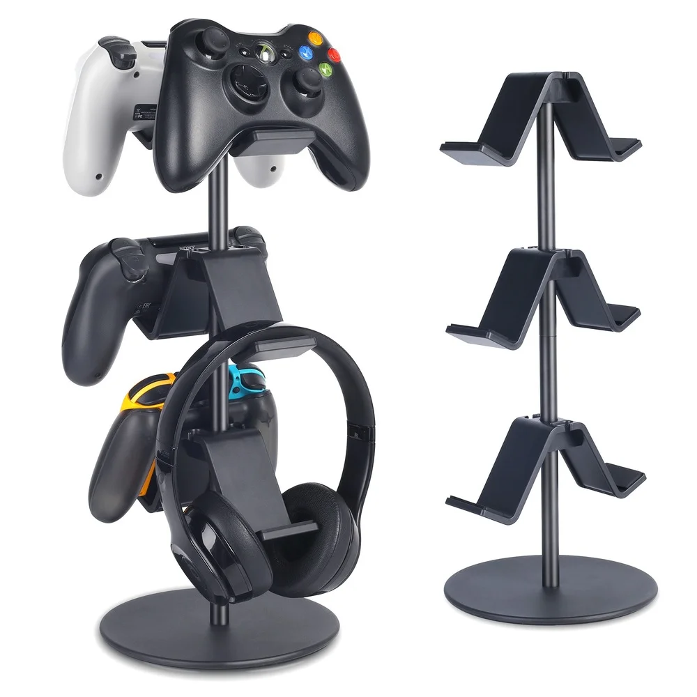 Controller Stand 3 Tier,Headphone Holder Storage Rack,Ps5 Accessories Game Controller Hanger for Universal Gaming Accessories