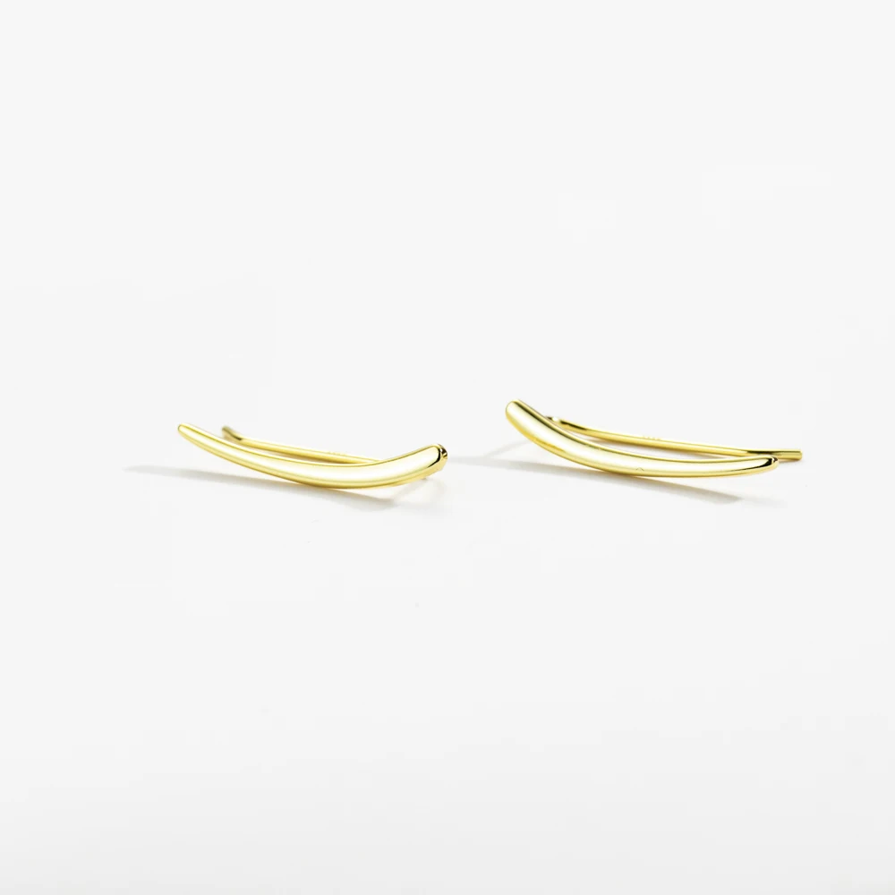 KIKICHICC 925 Sterling Silver Gold Big 25mm Plain Long Climber Women Earring Clips Pendiente Line Fine Jewelry 2023 Birthday image 3