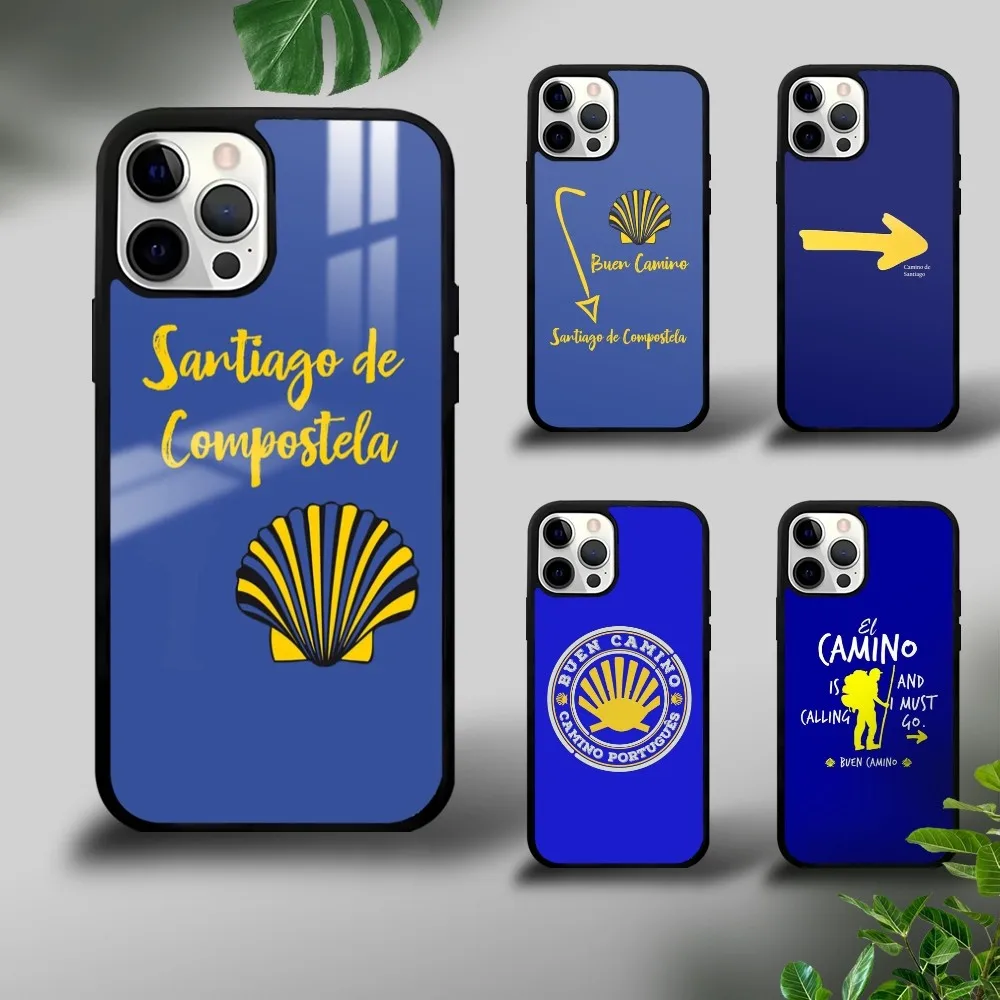 

Camino de Santiago Phone Case For iPhone 16 15 14 13 12 11 Pro Xs Max Mini Plus Celulares Hard Funda