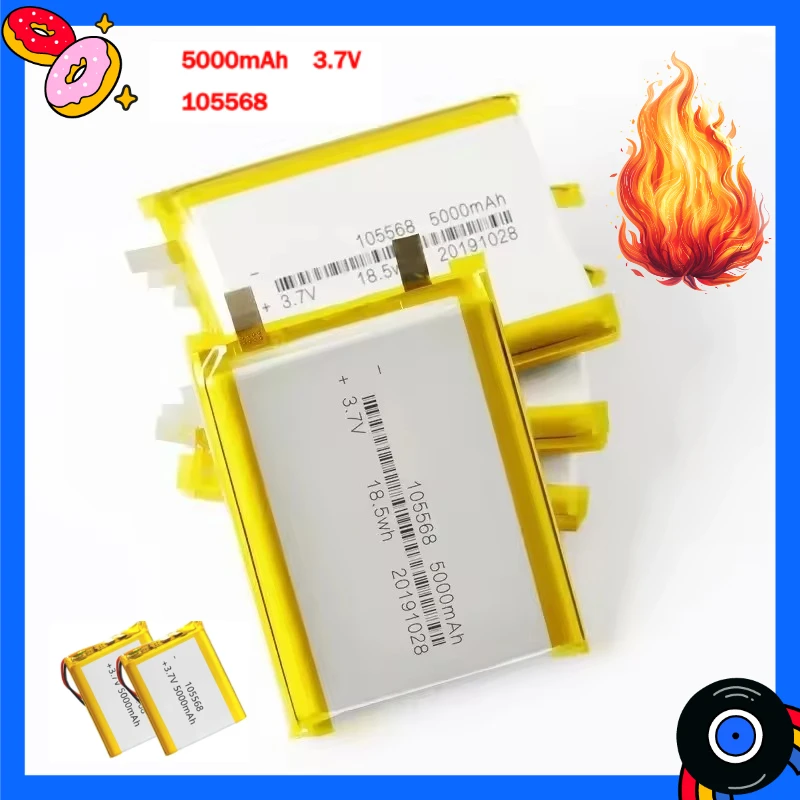 1-10 Uds 105568 5000mAh 3,7 V batería li-po recargable para banco de energía calentador de manos luz LED Robot inteligente baterías de polímero de litio