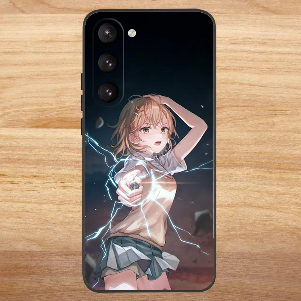 A Certain Scientific Railgun Phone Case For Samsung S23,23,22,30,21,10,9,Note20 Ultra,Lite,Ultra,5G,Plus,FE,Black Soft Case