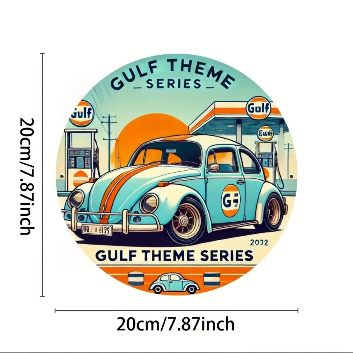 Classic Vintage Bay-Motif Car Sign: Eye-Catching Wall Decoration for Boosting Home & Office Charm