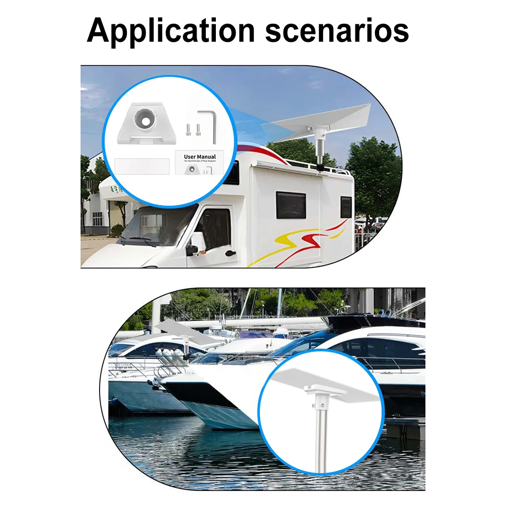 

For Starlink Gen 3 Pipe Adapter Pole Mount Roof Mounting Pole Pipe Connectors for Starlink Standard Dish V3 3rd Generation