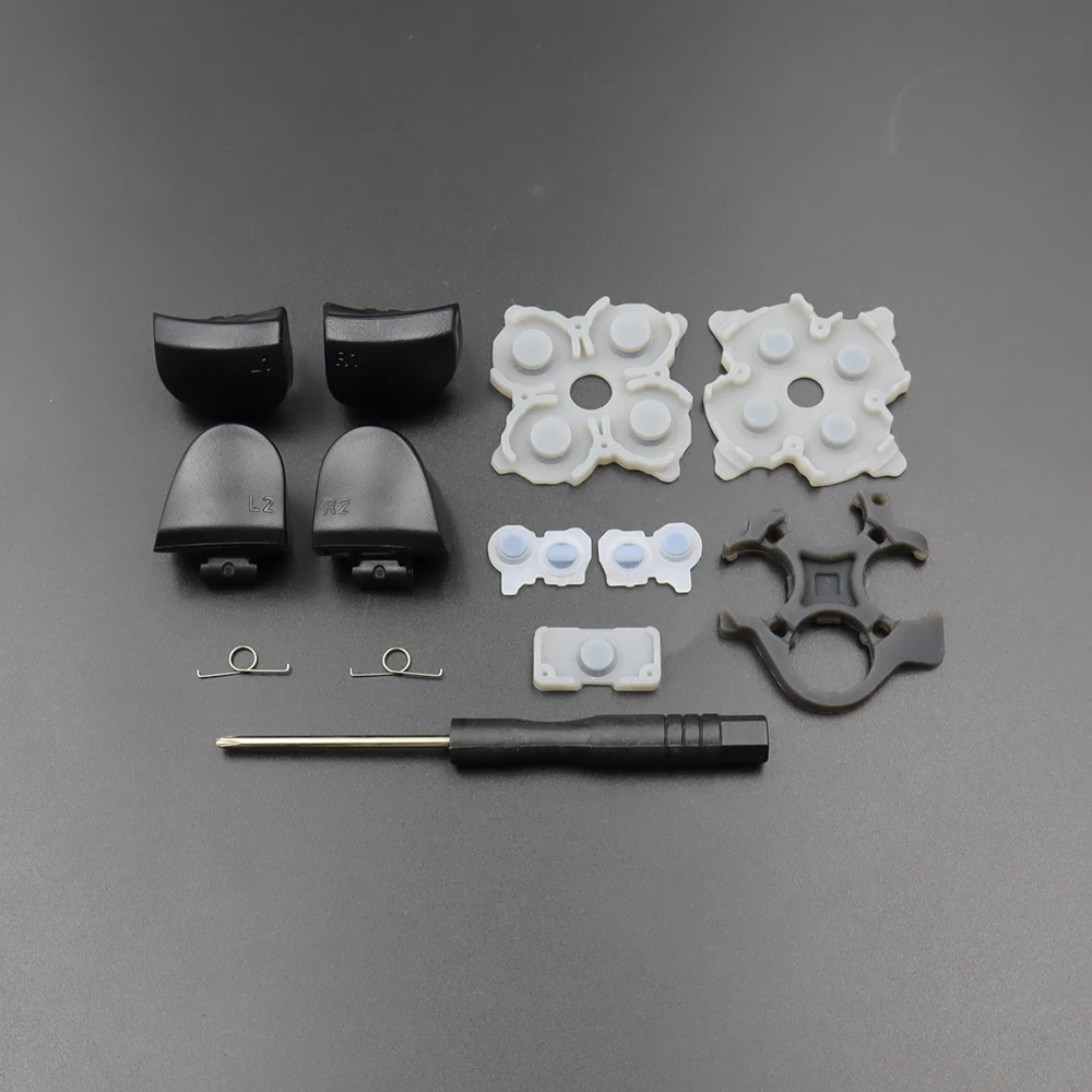 L1 R1 L2 R2 ABXY Trigger Buttons Full Set Joysticks Dpad /W Silicone Conductive Button Screwdriver Kit for PS5 3.0 Controller