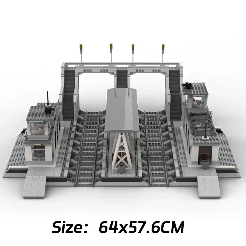 City Street View-modelo Moc, ladrillos de construcción, tecnología de estación de tren grande, bloques modulares, regalos, juguetes de Navidad, conjuntos DIY de montaje