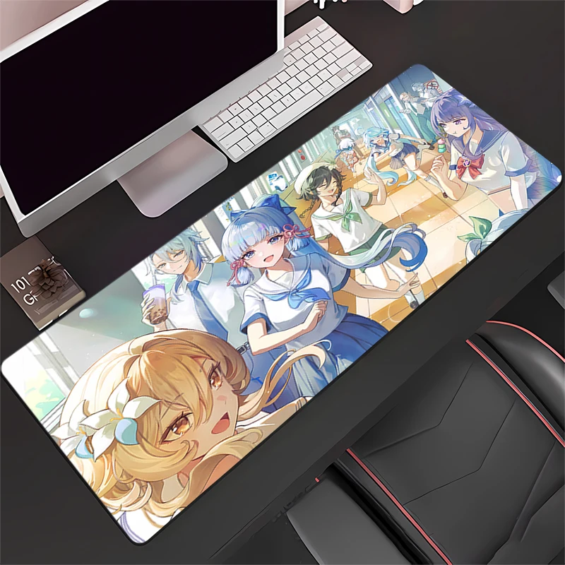 Gaming Mouse Pad Mat Non-Slip Rubber Game Mouse Computer Keyboard Mats Pad table mat Kamisato Ayaka G-Genshin Impact PC carpet