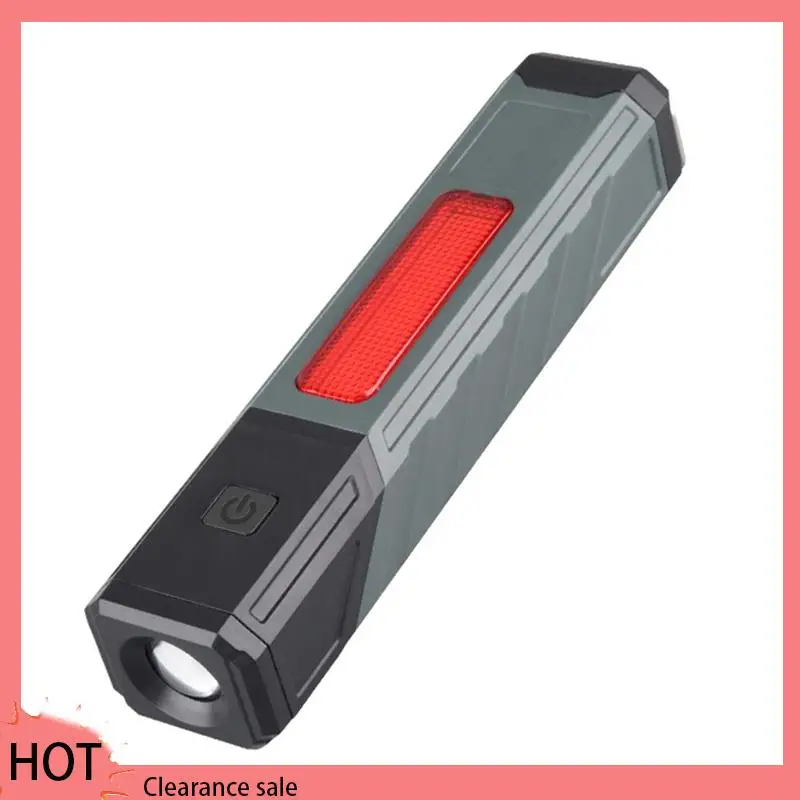 A88Z COB Flashlight Clip On Torch Handheld Camping Work Torch 90° Angle Lamp With Magnet Car Inspection Red Light Warning