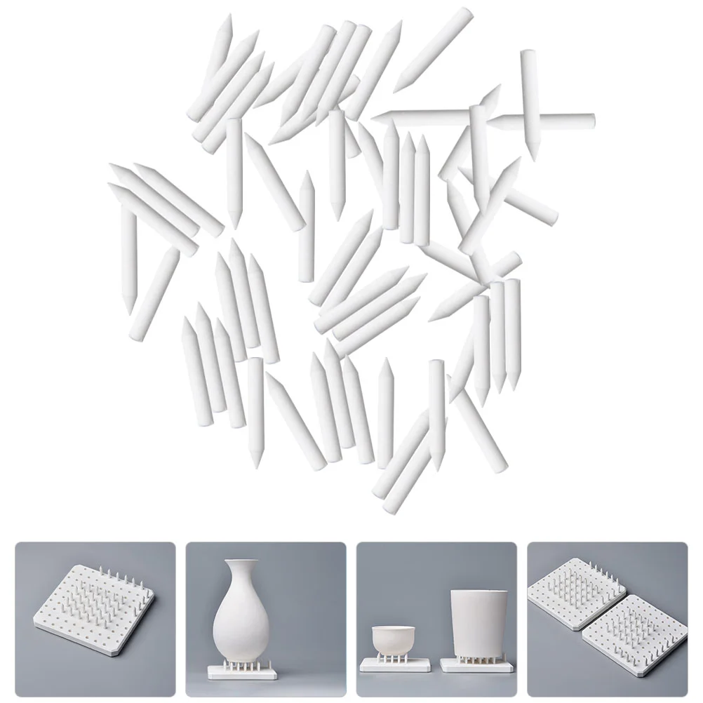 60 Pcs Ceramic Fired Support Nails Supplies Pottery Firing Holder Rack Kiln Tools Refractory Material DIY