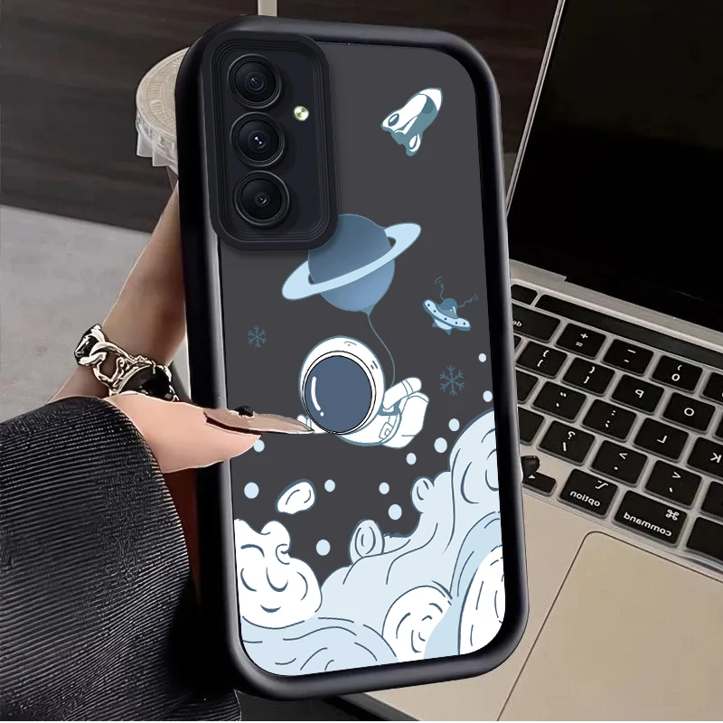 Lovely Astronaut Case for Samsung Galaxy A73 A72 A71 A55 5G A54 A52 A52S A51 4G A31 A30 A24 A23 A22 A21S A20S A20 A14 A12 Cover