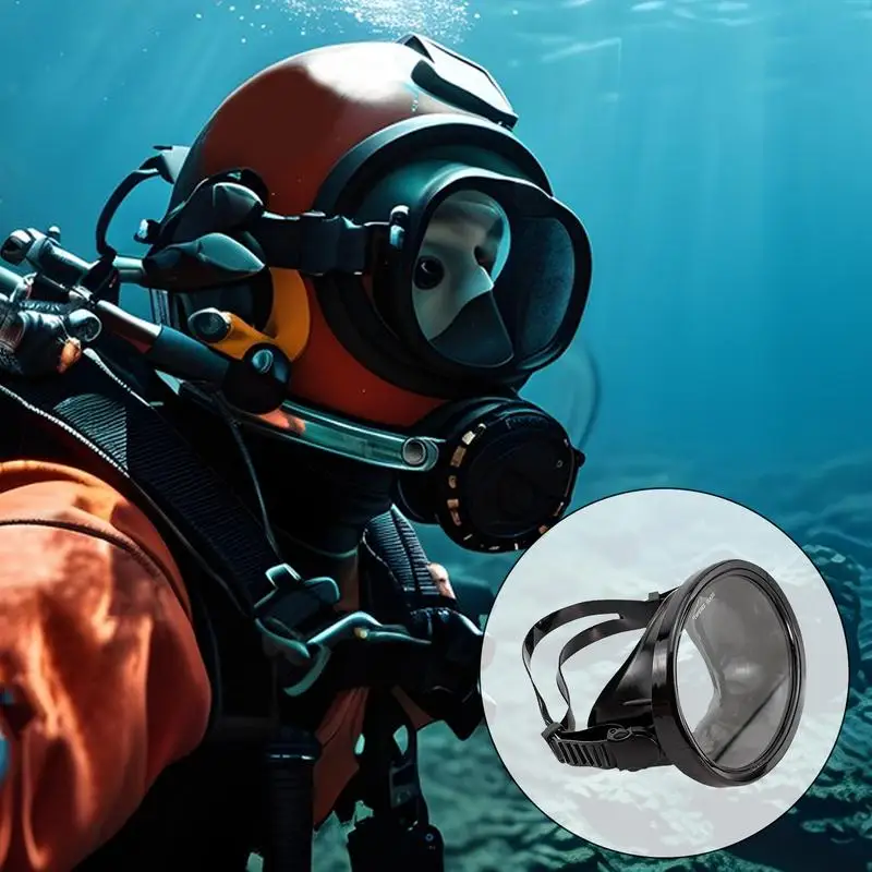 

Snorkel Mask Anti-Fog Goggles For Scuba Anti-Fog Face Protective Gear For Swimming Snorkeling Tempered Glass Deep Diving Goggles