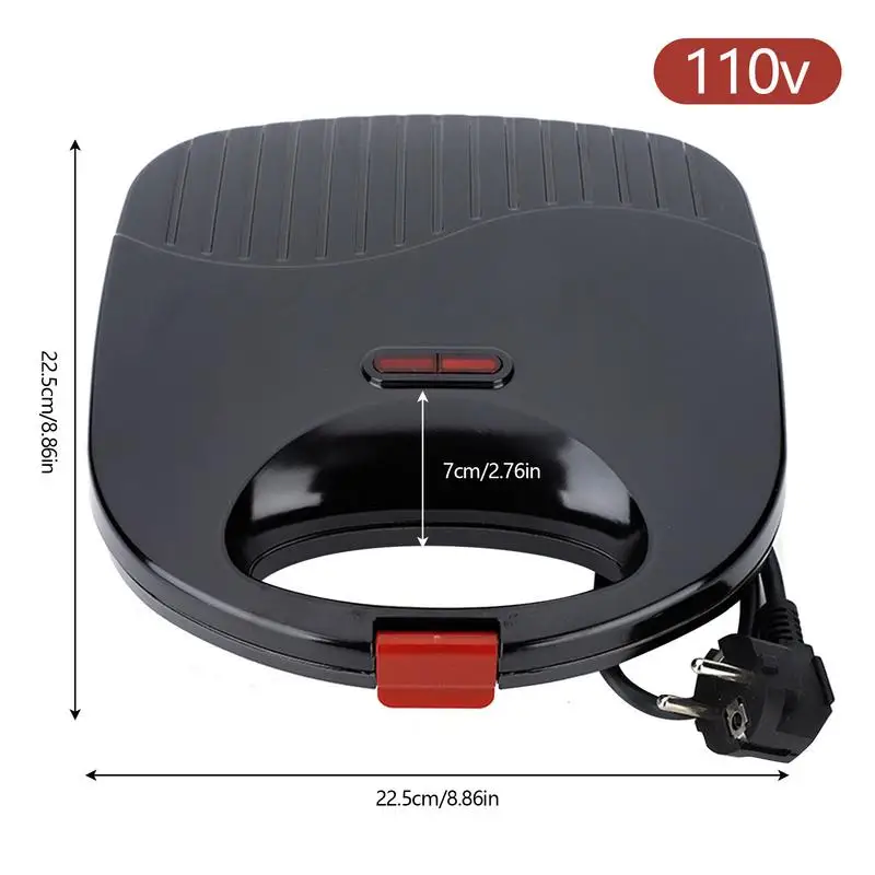 Máquina de fazer café da manhã com revestimento antiaderente, máquina de waffle para crianças e famílias, à prova de gotejamento, controle automático de temperatura, café da manhã