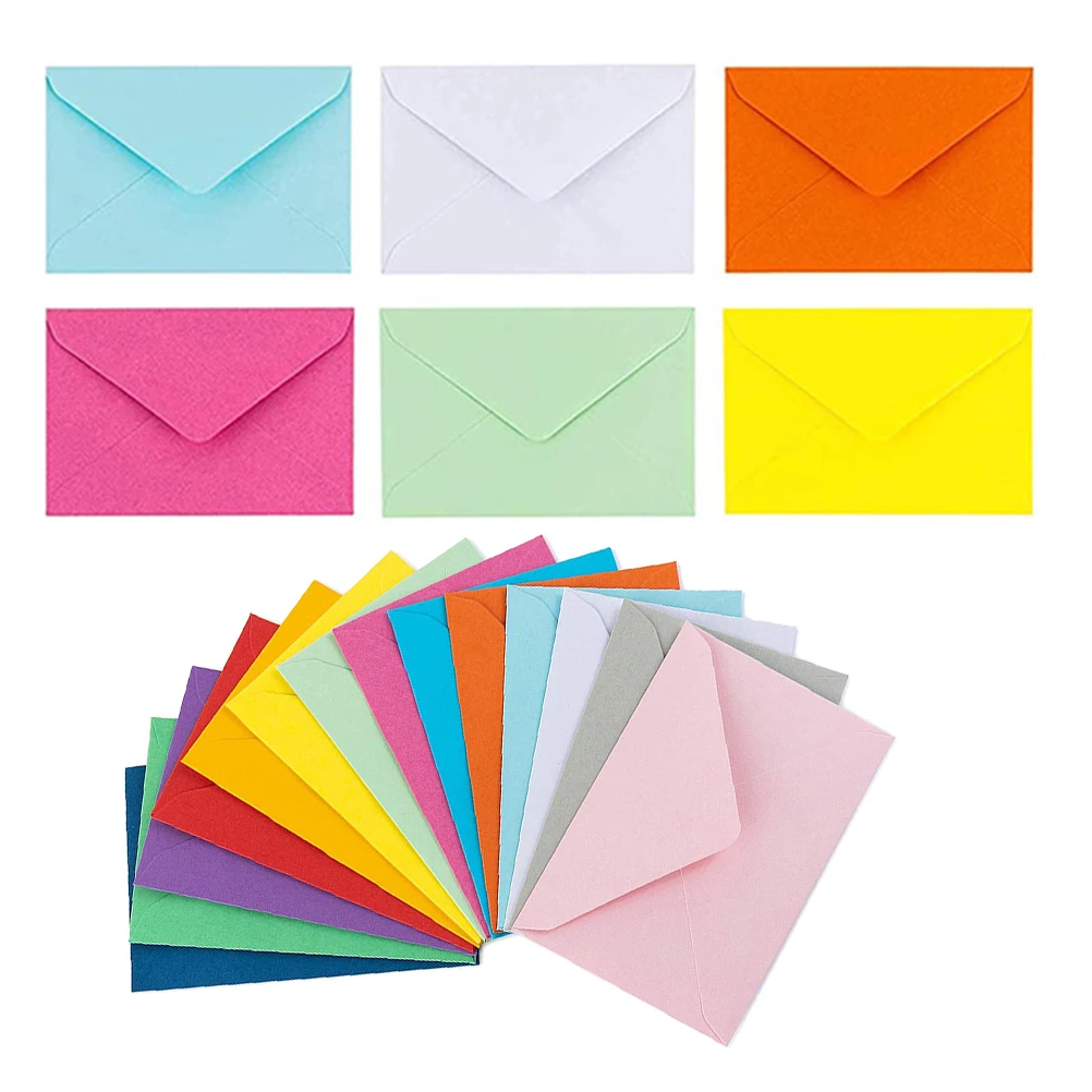 

100 Pcs Colored Small Envelopes Material Privacy Protection Budget Record Cash Envelope Students Blessing Card Office