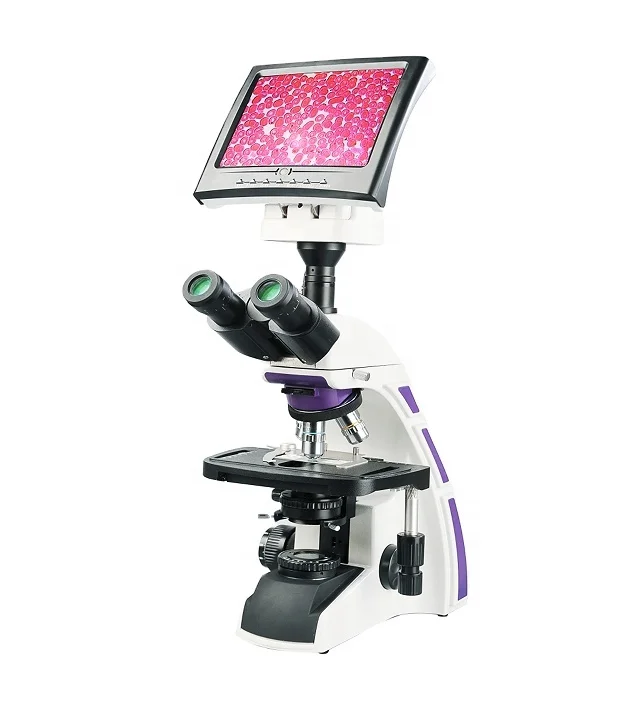 

High quality 3W LED lamp Microscope with screen 8"color LCD biological optical microscope for laboratory use