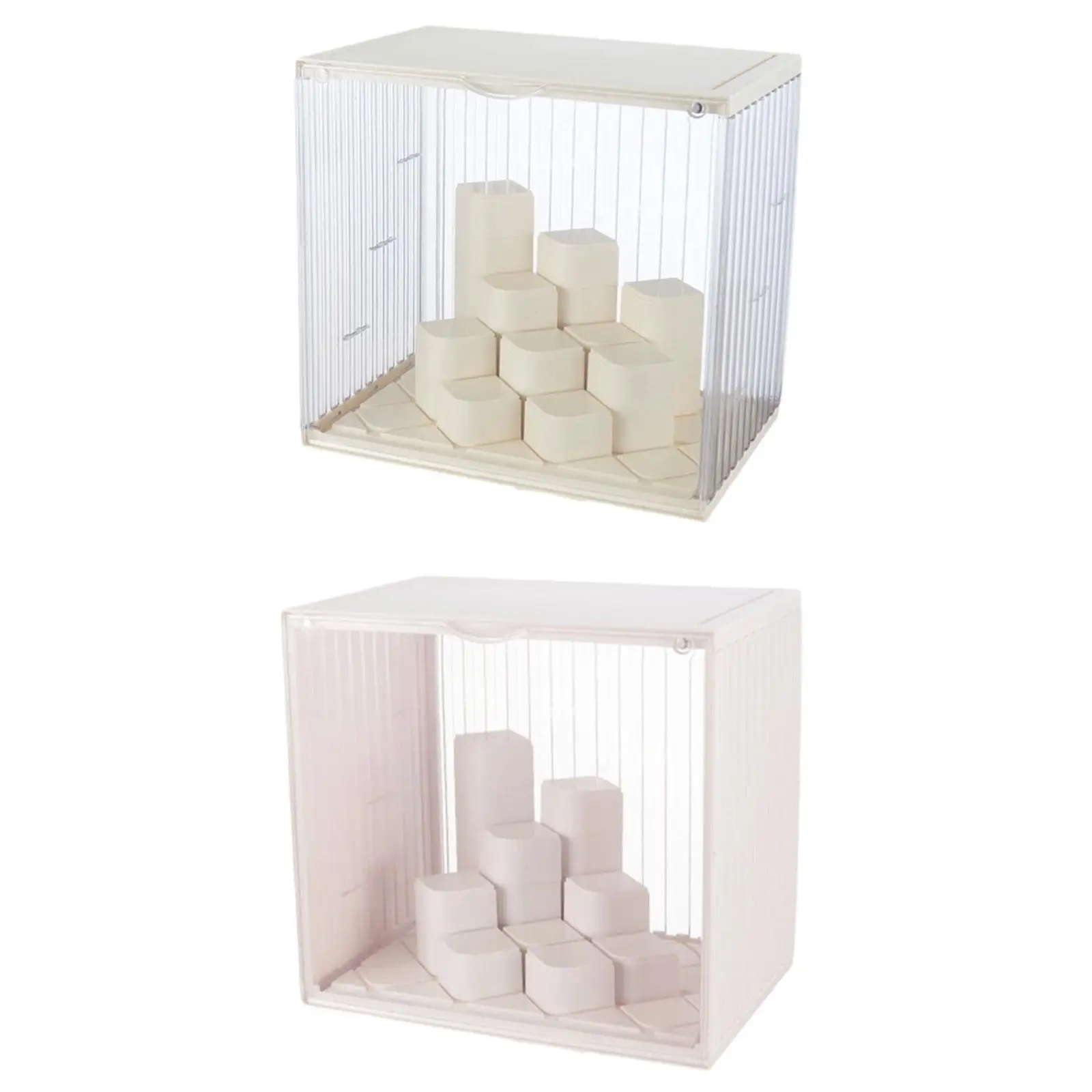 Showcase Stackable Storage Cube Organizer Dustproof Transparent Container