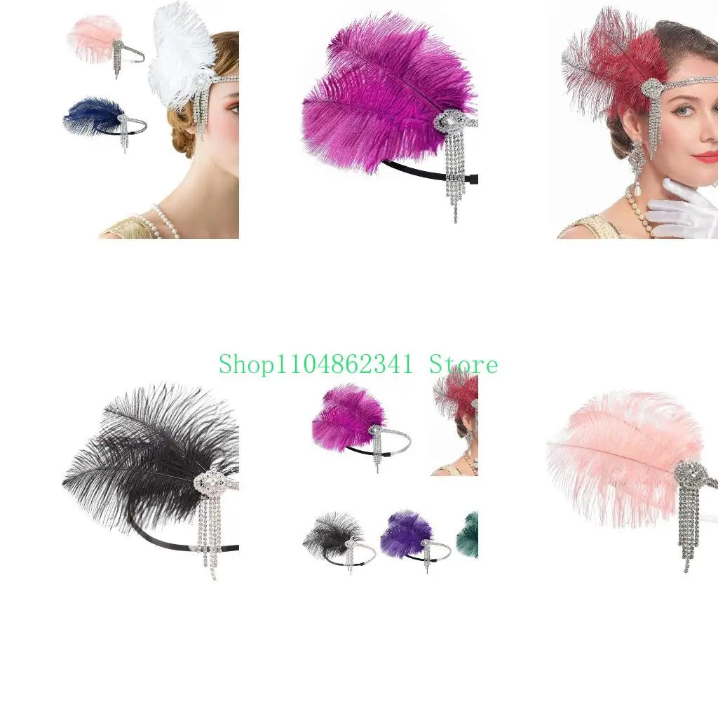

5asd Flapper Headbands 1920s Prom Queen Headpiece for Special Event Wedding