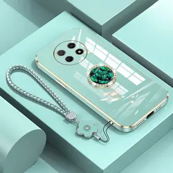 NovaY91 Case with Lanyard,Luxury Diamond Holder Case For Huawei Nova Y91 Honor V20 V30 Pro V40 Cover Cases Nova Y91 Stand Ring