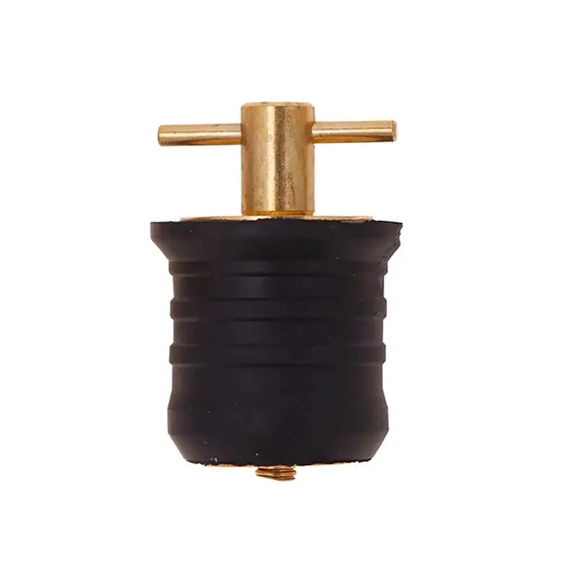 

A13F-T-Handle Boat Drain Plug Twist -Turn Brass Steel Handle Boat Accessories Marine Rubber Plugs