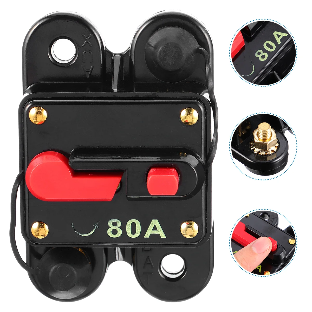 

Fuse Holder Switch Self-recovery Circuit Breaker Car Audio Accessory Power Supply Automatic Black