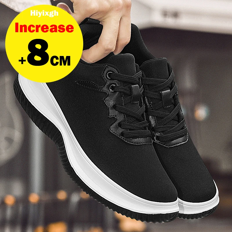 

Luxury Elevator Shoes Men's Sneakers Height Increasing Invisible 6 8 10CM Heighten Sports Man Taller Lift black Thick Sole Shoes