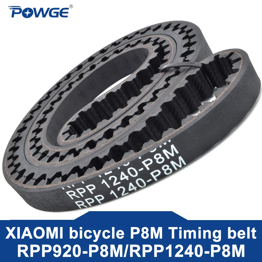 POWGE bicycle RPP RHP P8M synchronous Timing belt RPP1240-P8M RPP920-P8M Width 12mm Rubber XIAO mi RPP8M qicycle Closed loop