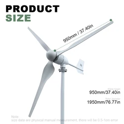 5000W 5KW Horizontal Axis Wind Turbine 24V 48V 96V Wind Generator CE Certified Free Energy Low Speed Start Off Grid for Home Use