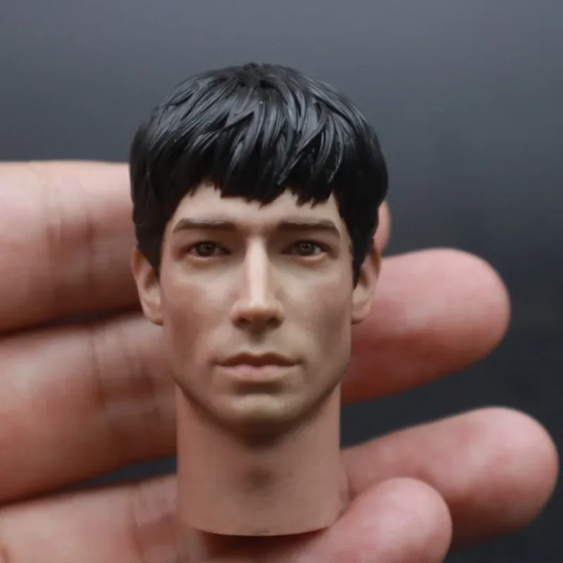 

1/6 Scale Male Handsome Guy Head Sculpt Bangs Soldier Head Carving Model for 12inch Action Body Accessories DIY