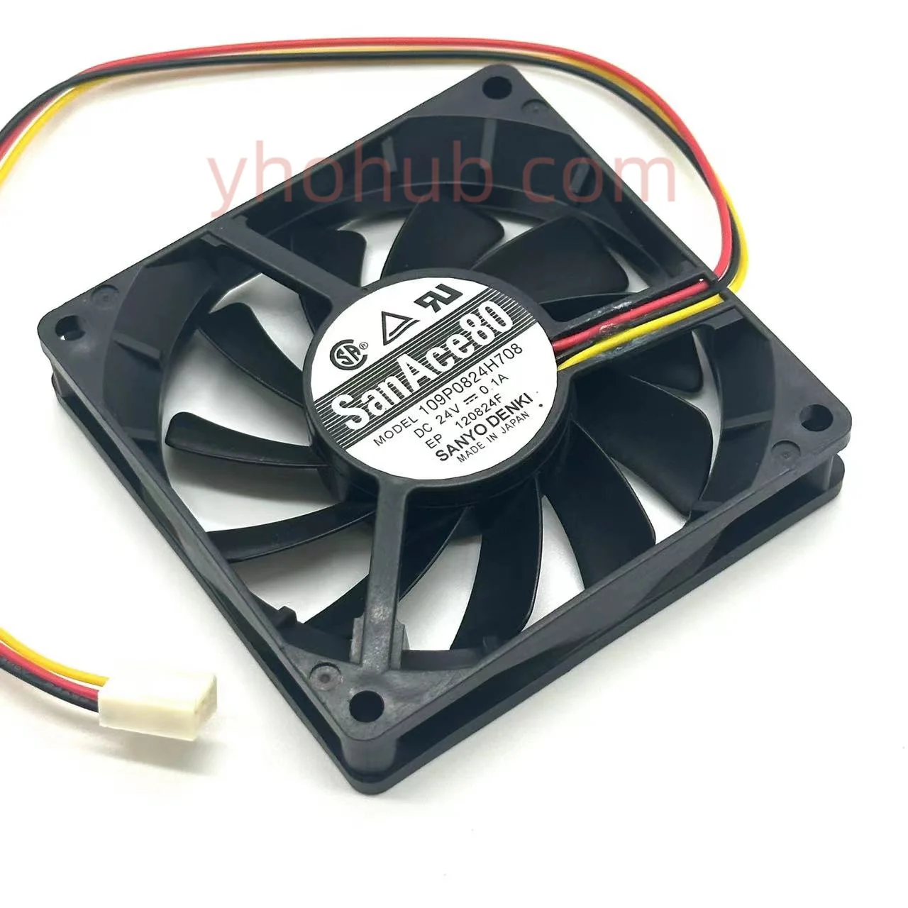 

SANYO DENKI 109P0824H708 DC 24V 0.10A 80x80x15mm 3-Wire Server Cooling Fan