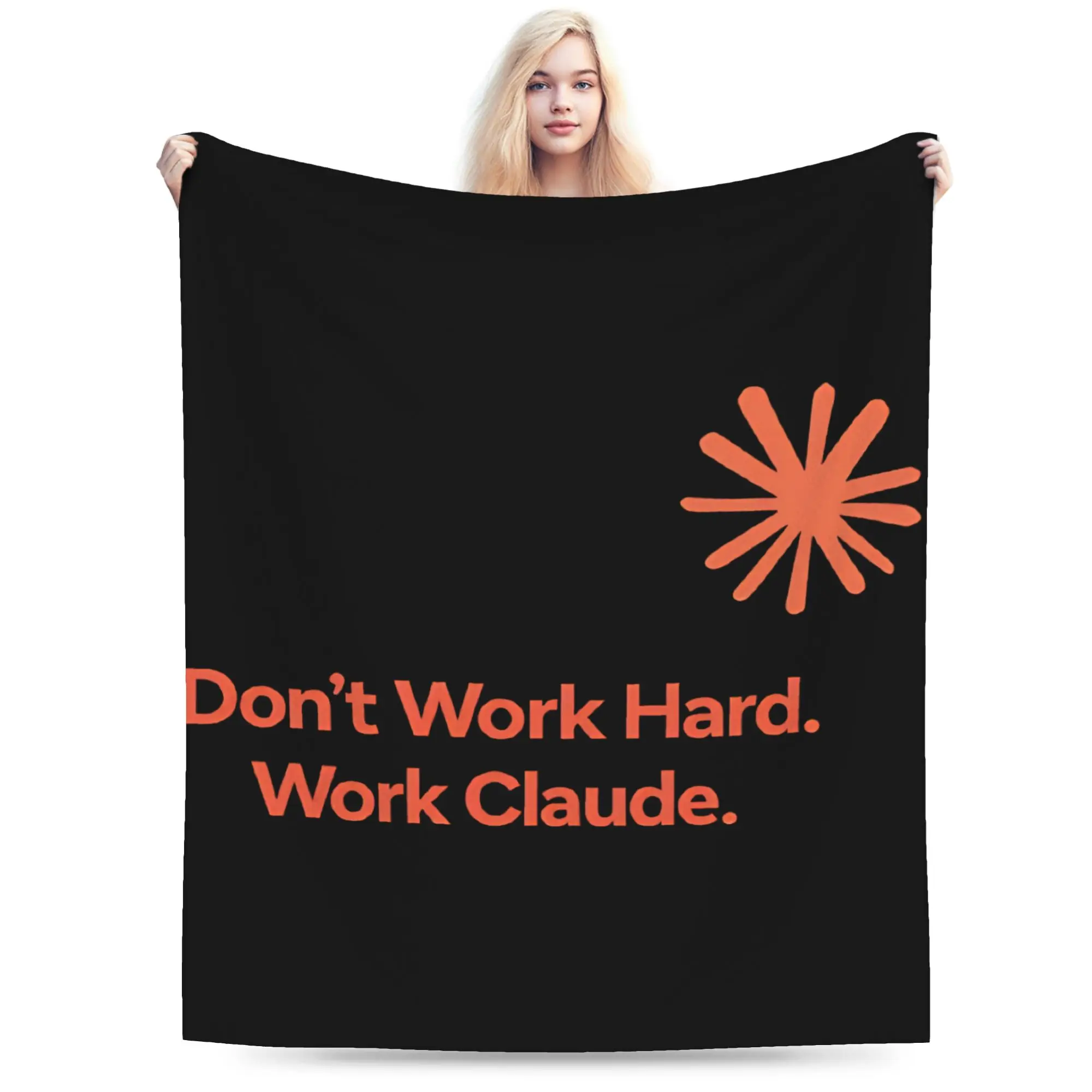 Claude - Don't Work Hard  Blanket Super Soft Warm  Throw Blankets for Couch 50x60 Inch Multi-size Quilt