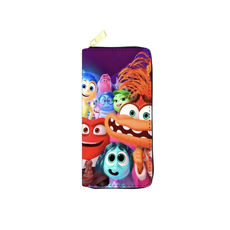 Disney Inside Out 2 Long Anime Zipper Purse, Kawaii Coin Purse, Big Capacity Storage Bag, Cute Gift Bags for Children