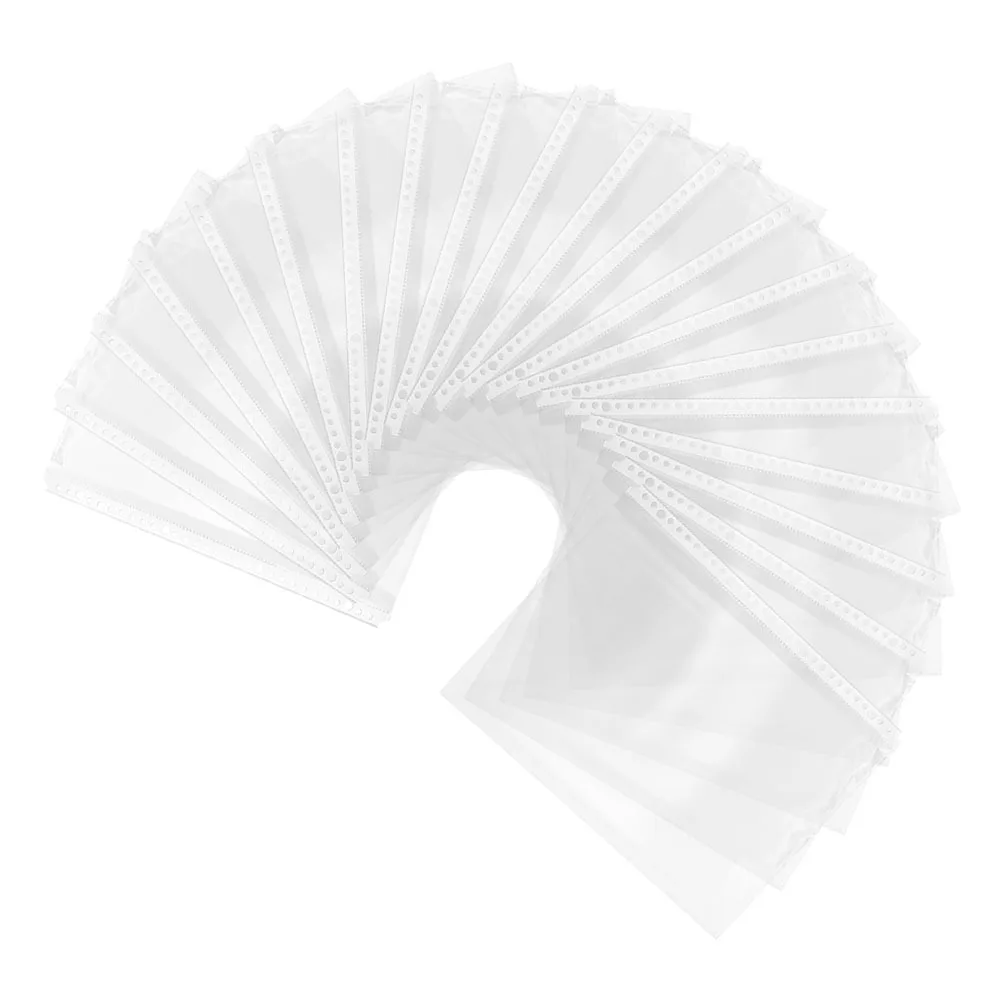 Fundas para carpetas A4 de 30 agujeros, archivador transparente, billetera impermeable para documentos para la escuela, oficina, protección de almacenamiento en el hogar, 20 piezas