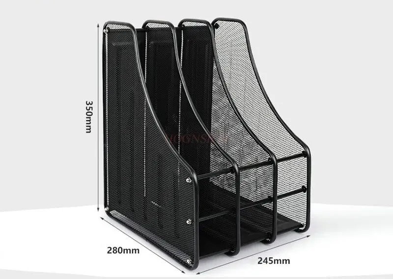 1 قطعة مادة شبكية معدنية مجوفة ثلاثية إطار ملف متنوع حامل ملف تخزين الملفات المكتبية واللوازم المكتبية