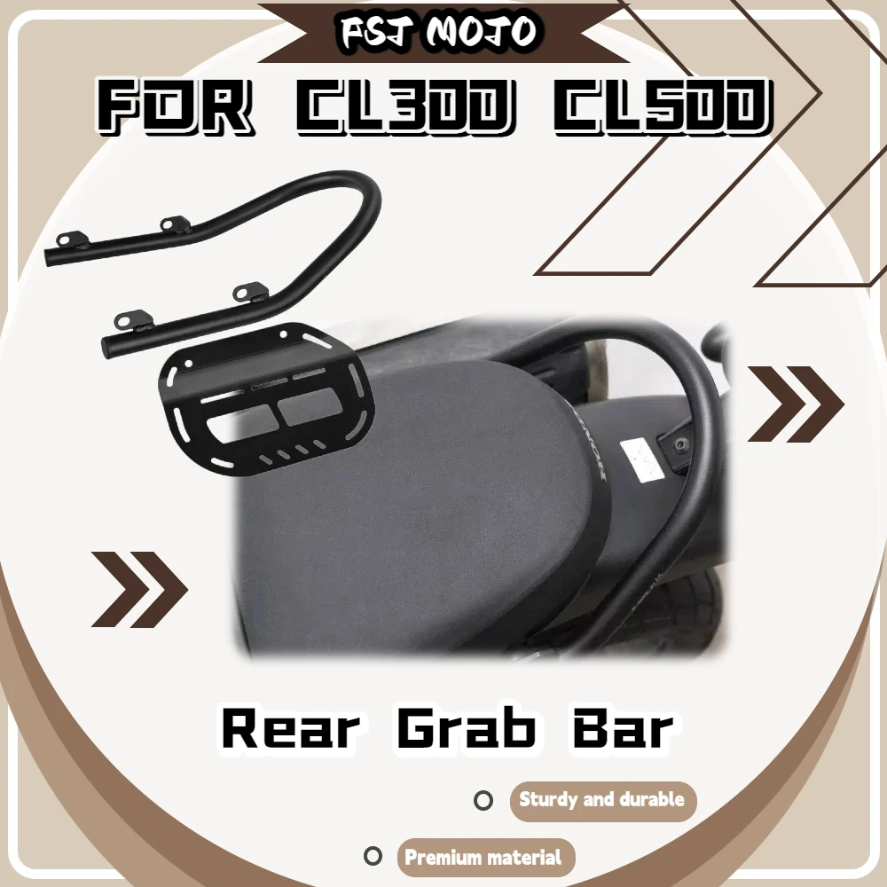 For CL300 CL500 Motorbike Solid Stainless Steel Short Tail Rack Wear Resistant Passenger Grab Bar Retro Street Riding Kit