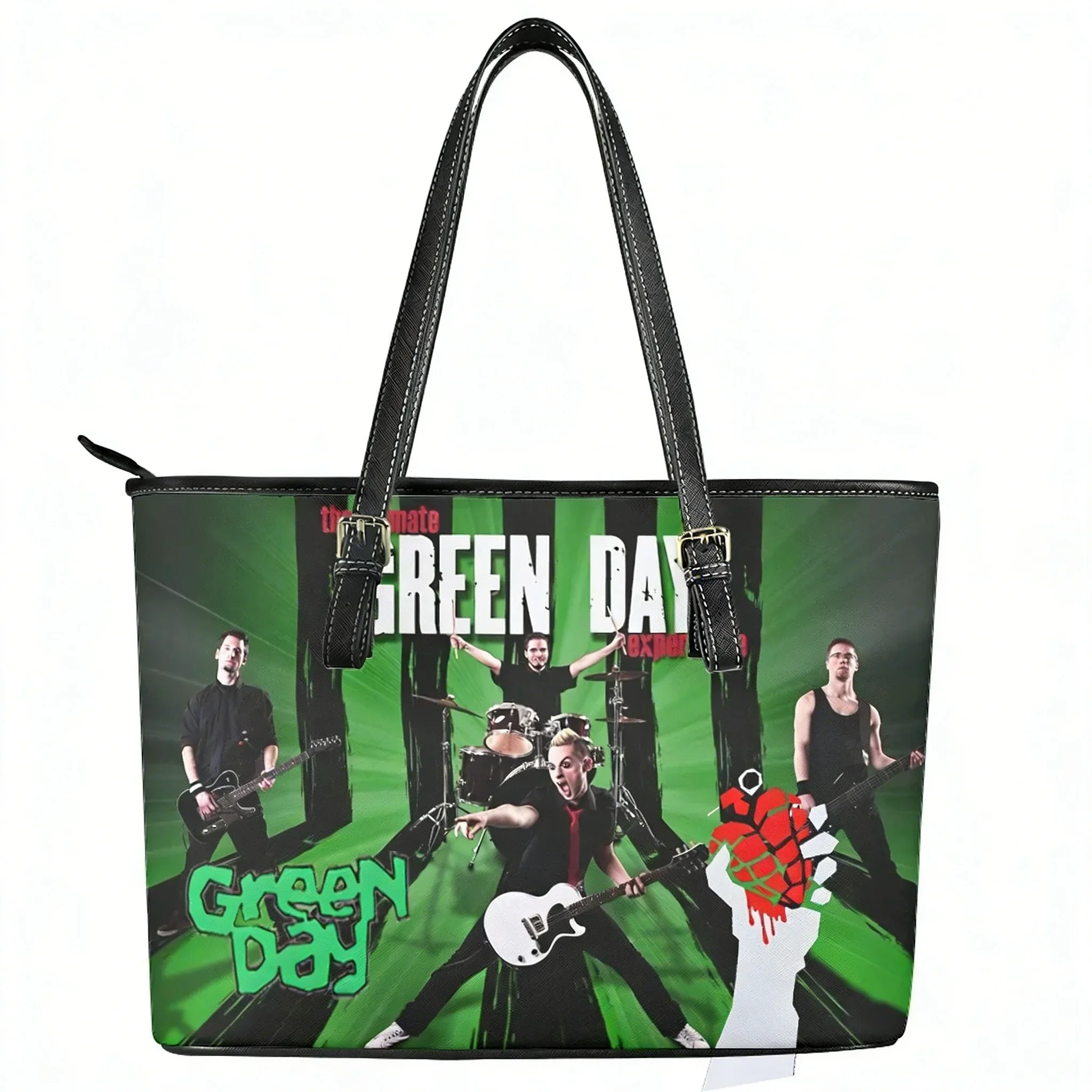 

Сумка-тоут Green Day Pop Rock Band на заказ, персонализированная, для женщин и мужчин, деловая кожаная сумка через плечо, дорожная сумка, подарок