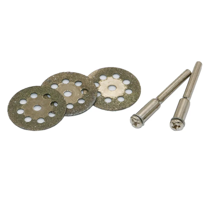 New Hot Sale 10Pcs/Lot Mini Sharp Diamond Cut Off Rotary Tool Cutting Disc Disks DIY Tools Accessories For Dremel with 2Pcs Rod