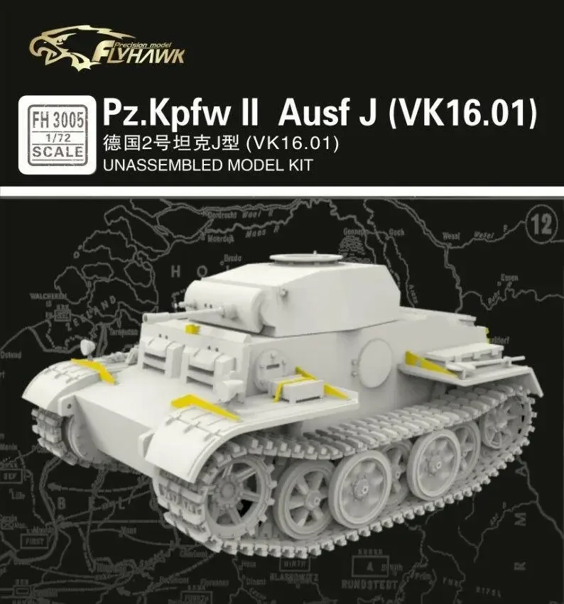 플라이호크 FH3005 1/72 독일 Pz. Kpfw II Ausf J 모델 키트, VK.16.01