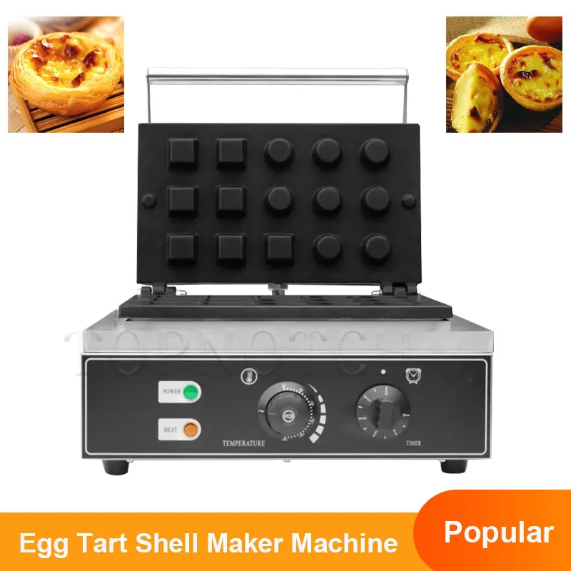 Maszyna do przekąsek 15 sztuk Maszyna do robienia skorupek do tarty jajecznej Maszyna do robienia gofrów do tarty jajecznej Elektryczny piekarnik piekarniczy Komercyjny sprzęt do pieczenia
