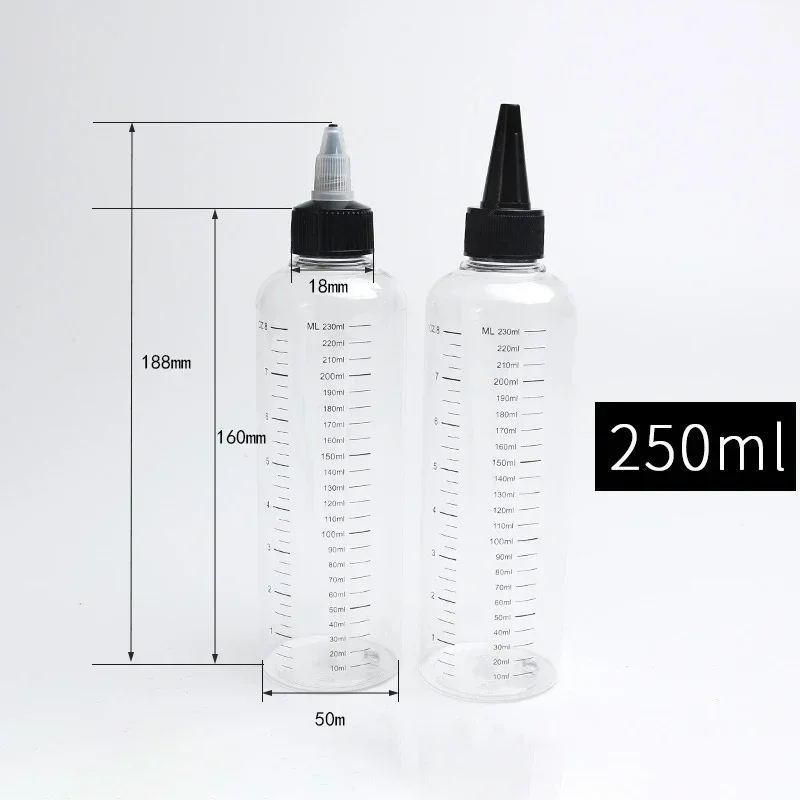 5 pz 30/60/100/120/250/500 ml di Plastica PET Succo di Liquido Bottiglie Contagocce Con Scala Pigmento Del Tatuaggio Contenitori di Inchiostro A Punta superiore