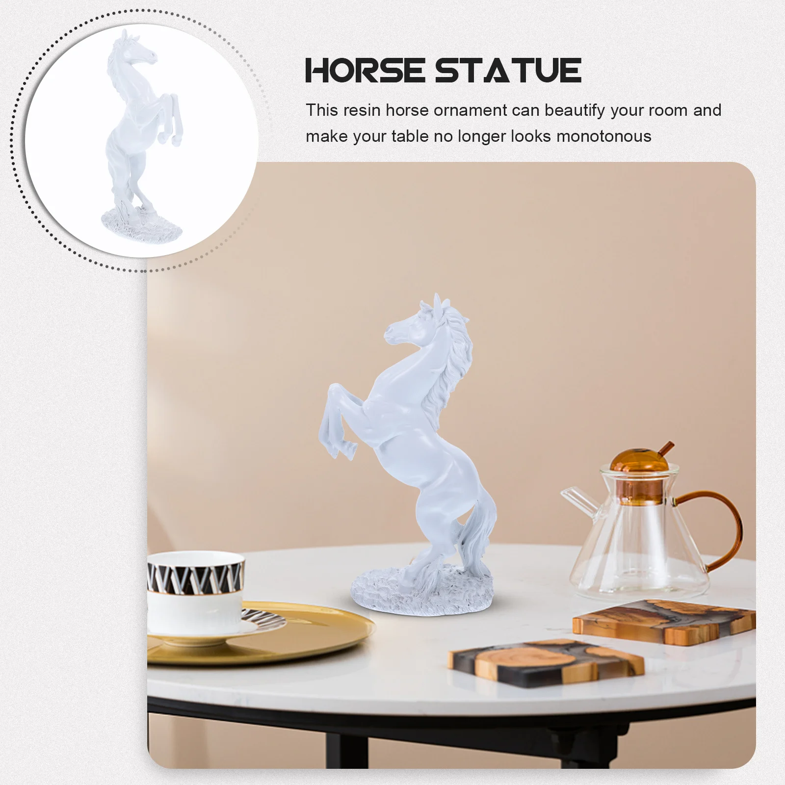 

Resin Horse Statue Decorative Standing Sculpture for Living Room Bedroom Study Office Bookshelf Table Top Decoration Home